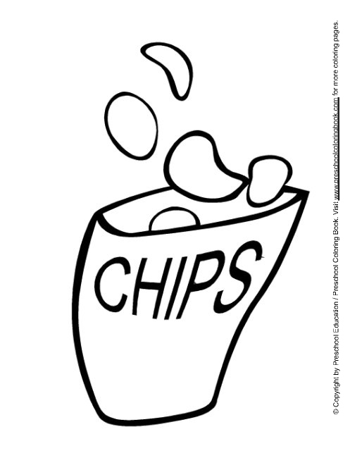 Chips Bag Coloring Printable Pages Template Sketch Coloring Page